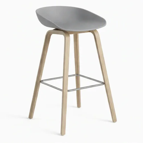 Tabouret Haut Scandinave - Gris